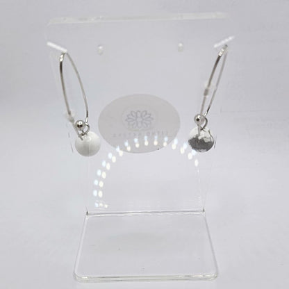 Boucles d'oreilles en Howlite - Laiton Plaqué Platine