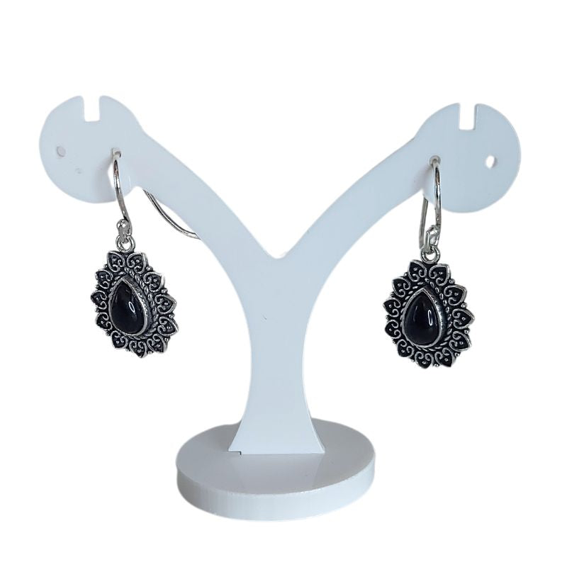 Boucles d'oreilles tourmaline noire