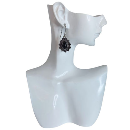 Boucles d'oreilles tourmaline noire