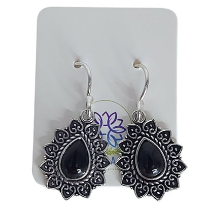 Boucles d'oreilles tourmaline noire