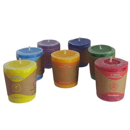 Bougies Votives Parfumées au 7 Chakras