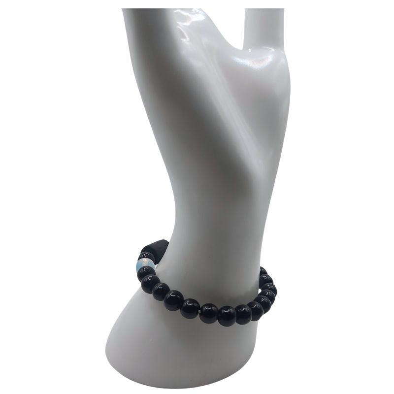 Bracelet Constellation Balance en Onyx Noir - Unisexe - Litho Natura