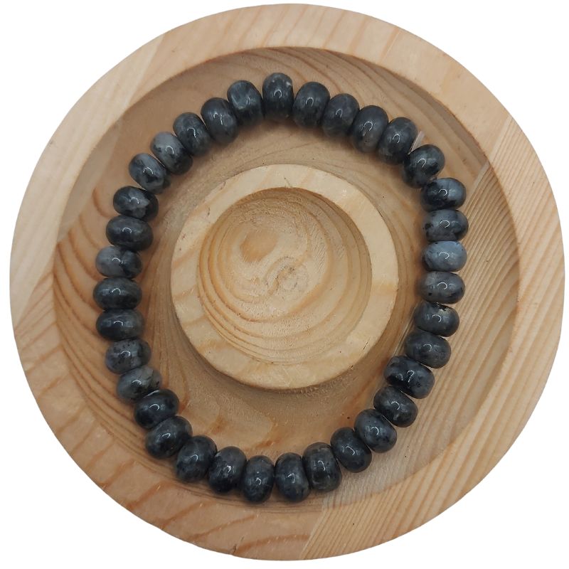 Bracelet Étirable en Labradorite Naturelle - Litho Natura