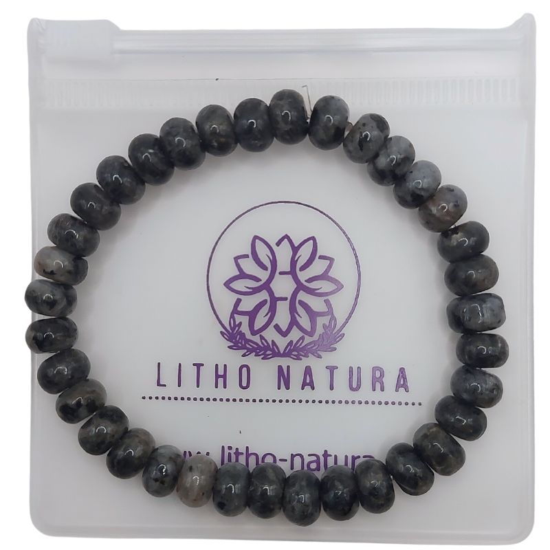 Bracelet Étirable en Labradorite Naturelle - Litho Natura