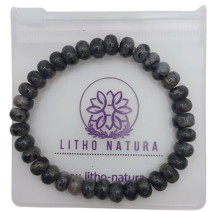 Bracelet Étirable en Labradorite Naturelle - Litho Natura