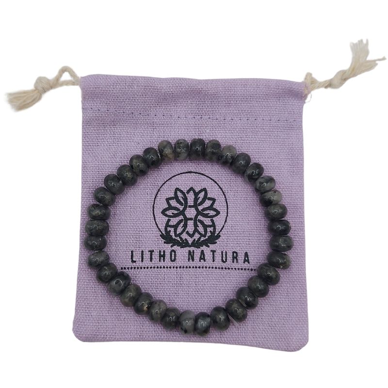 Bracelet Étirable en Labradorite Naturelle - Litho Natura