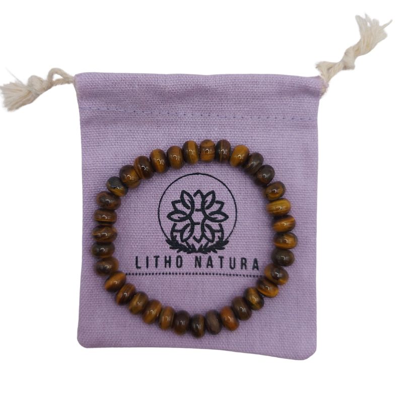 Bracelet Étirable en Oeil de Tigre Naturelle - Litho Natura