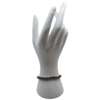 Bracelet Extensible en Bois de Noix de Coco Naturelle - Brun Foncé - Litho Natura