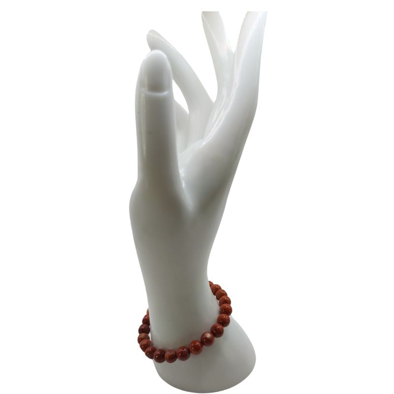 Bracelet Extensible en Pierres Naturelles - Jaspe Rouge - Litho Natura