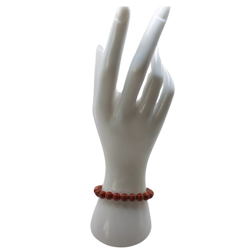 Bracelet Extensible en Pierres Naturelles - Jaspe Rouge - Litho Natura