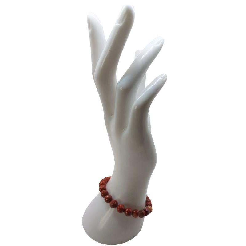 Bracelet Extensible en Pierres Naturelles - Jaspe Rouge - Litho Natura