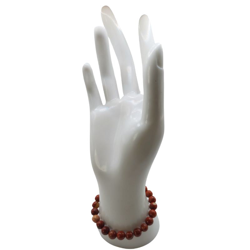 Bracelet Extensible en Pierres Naturelles - Jaspe Rouge - Litho Natura