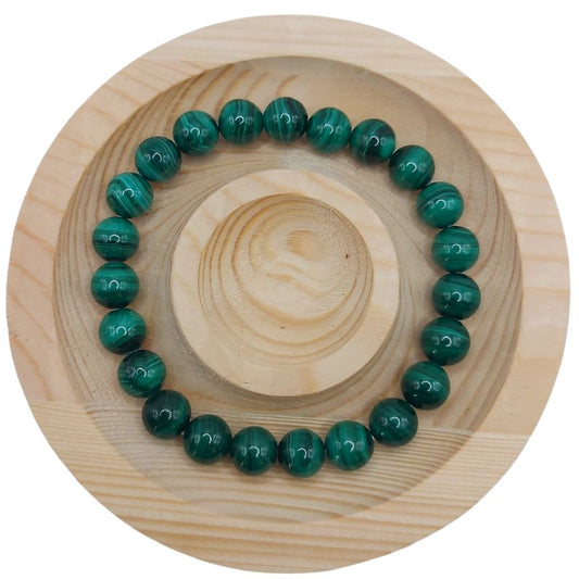 Bracelet Extensible en Pierres Naturelles - Malachite - Litho Natura