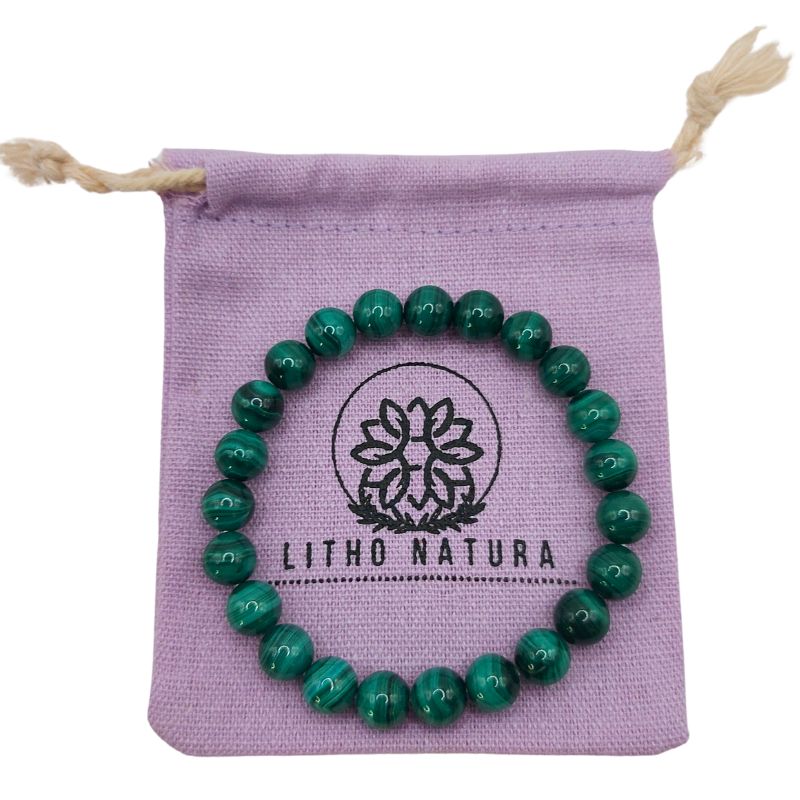 Bracelet Extensible en Pierres Naturelles - Malachite - Litho Natura