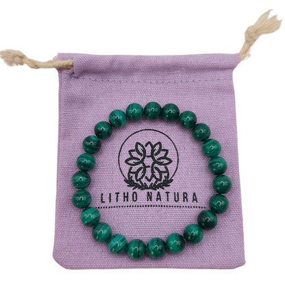 Bracelet Extensible en Pierres Naturelles - Malachite - Litho Natura