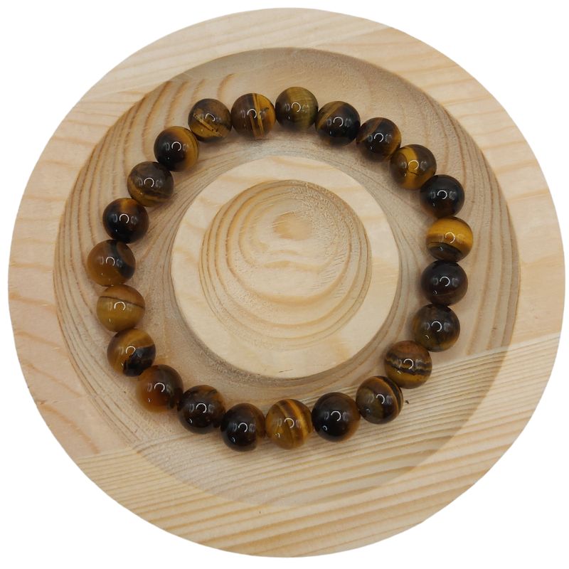 Bracelet Extensible en Pierres Naturelles - Oeil de Tigre - Litho Natura