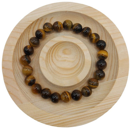 Bracelet Extensible en Pierres Naturelles - Oeil de Tigre - Litho Natura