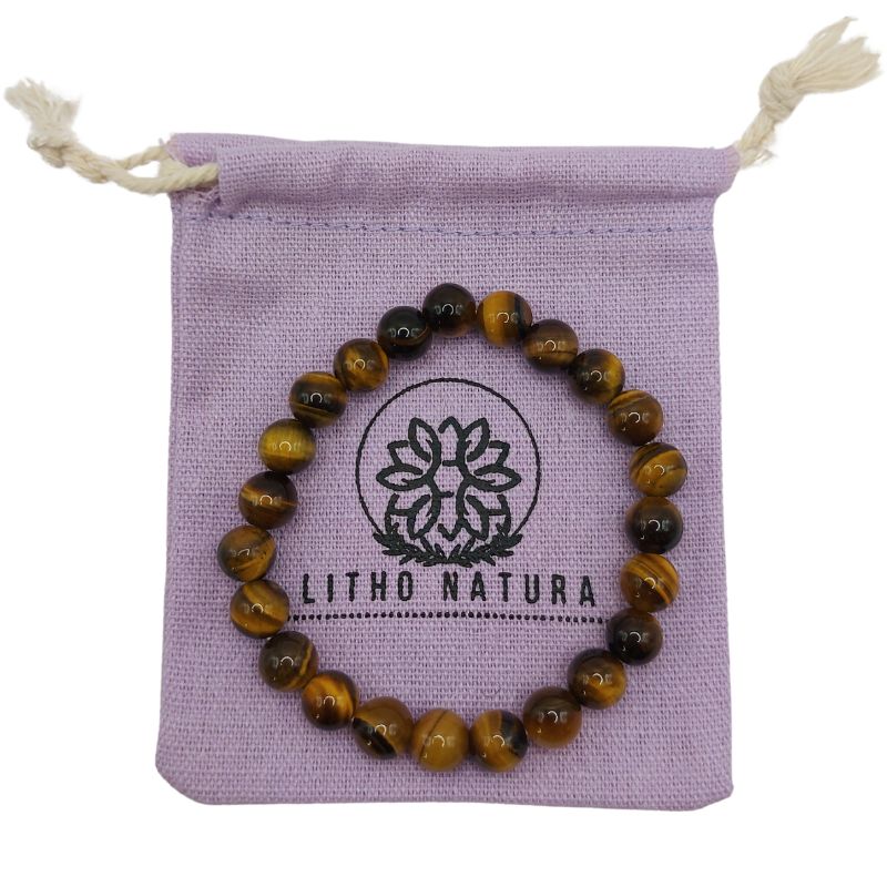 Bracelet Extensible en Pierres Naturelles - Oeil de Tigre - Litho Natura