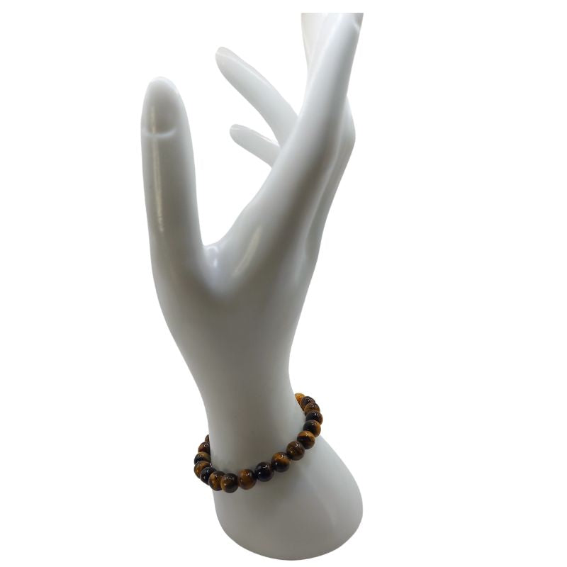 Bracelet Extensible en Pierres Naturelles - Oeil de Tigre - Litho Natura