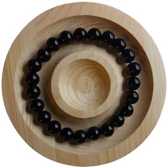 Bracelet Extensible en Pierres Naturelles - Onyx Noir - Litho Natura