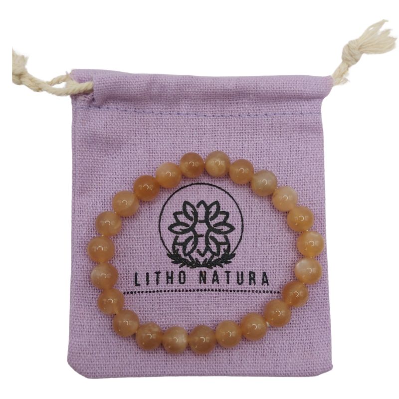 Bracelet Extensible en Pierres Naturelles - Pierre de Soleil - Litho Natura