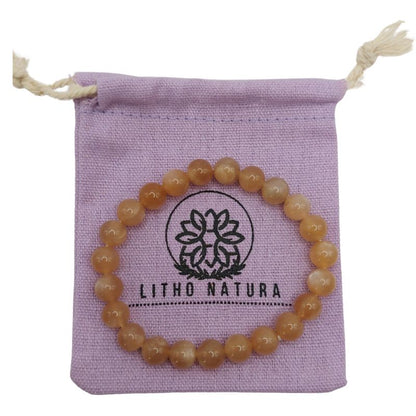 Bracelet Extensible en Pierres Naturelles - Pierre de Soleil - Litho Natura