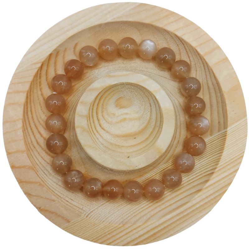 Bracelet Extensible en Pierres Naturelles - Pierre de Soleil - Litho Natura