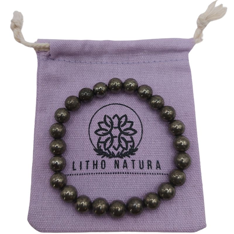 Bracelet Extensible en Pierres Naturelles - Pyrite - Litho Natura