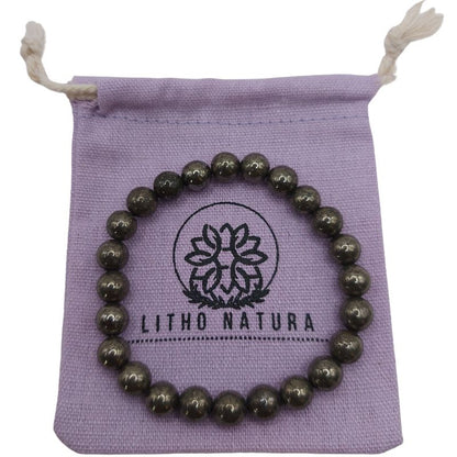 Bracelet Extensible en Pierres Naturelles - Pyrite - Litho Natura