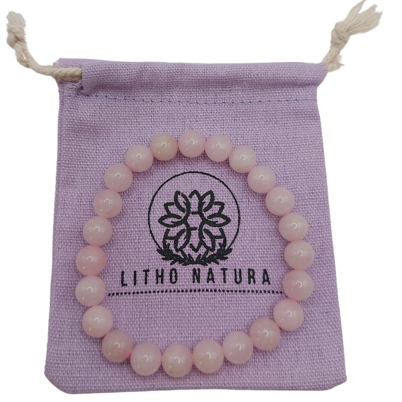 Bracelet Extensible en Pierres Naturelles - Quartz Rose - Litho Natura