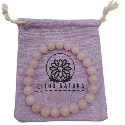 Bracelet Extensible en Pierres Naturelles - Quartz Rose - Litho Natura