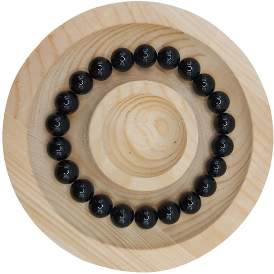 Bracelet Extensible en Pierres Naturelles - Tourmaline Noire - Litho Natura