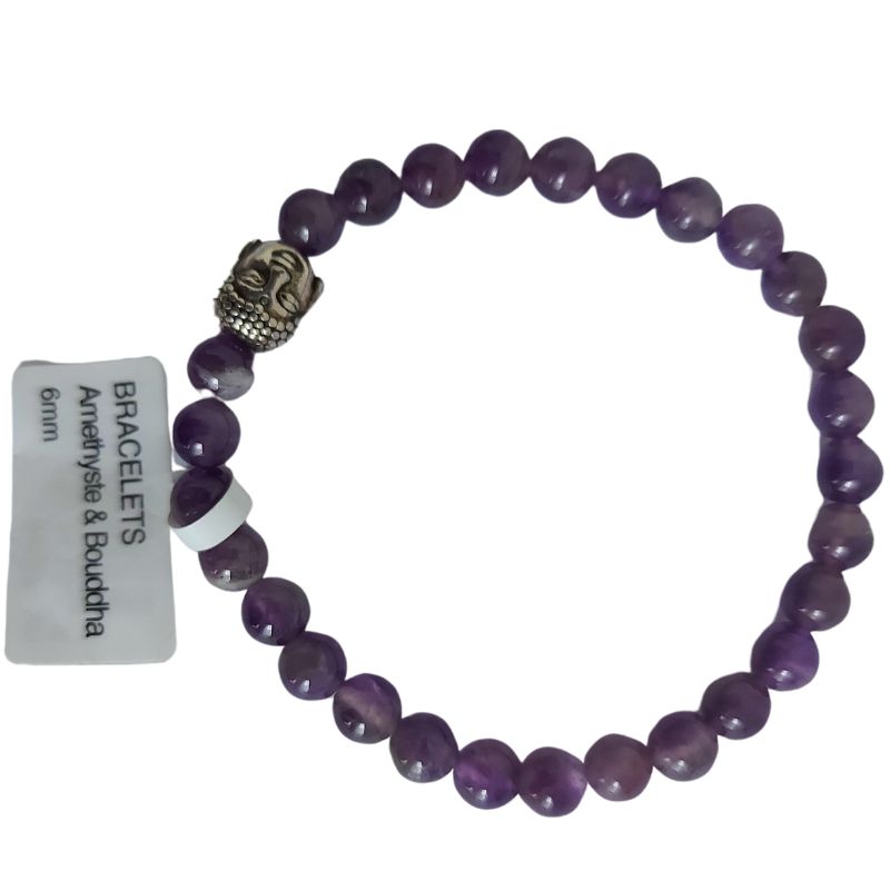 Bracelet Extensible en Pierres Naturelles - Améthyste - Litho Natura