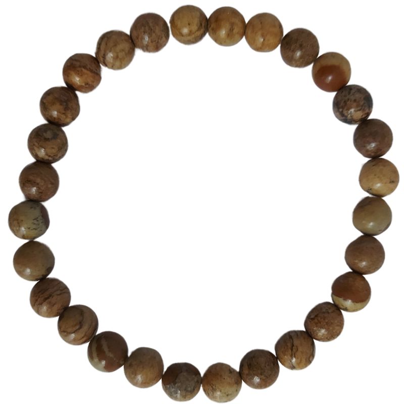 Bracelet Extensible en Pierres Naturelles - Jaspe Paysage - Litho Natura