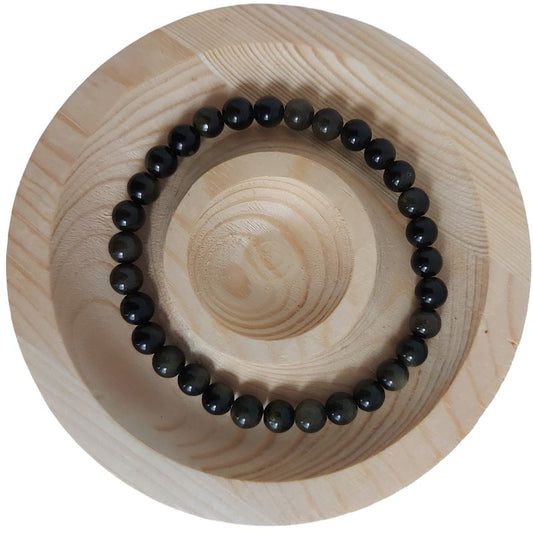 Bracelet Extensible en Pierres Naturelles - Obsidienne Œil Céleste - Litho Natura