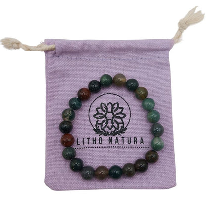 Bracelet Extensible en Pierres Naturelles - Agate Indienne - Litho Natura