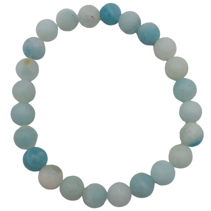 Bracelet Extensible en Pierres Naturelles - Amazonite Mate - Litho Natura