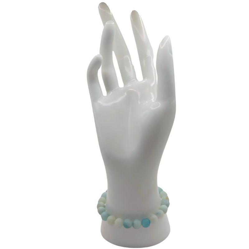 Bracelet Extensible en Pierres Naturelles - Amazonite Mate - Litho Natura