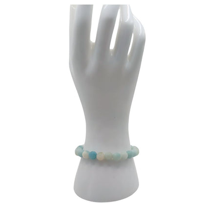 Bracelet Extensible en Pierres Naturelles - Amazonite Mate - Litho Natura