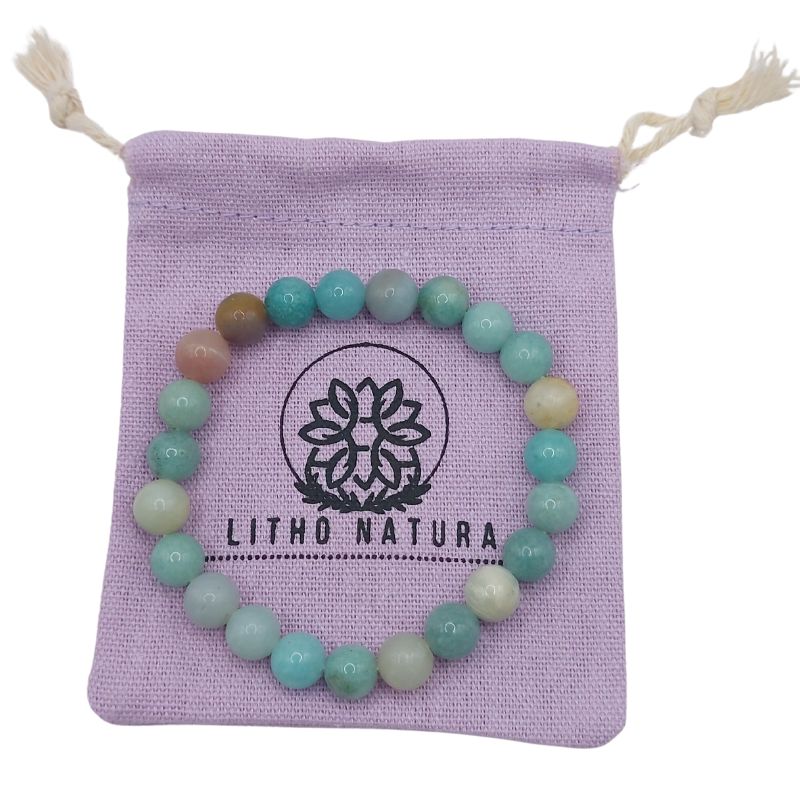 Bracelet Extensible en Pierres Naturelles - Amazonite - Litho Natura