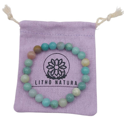 Bracelet Extensible en Pierres Naturelles - Amazonite - Litho Natura