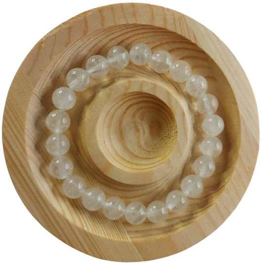 Bracelet Extensible en Pierres Naturelles - Cristal de Roche - Litho Natura