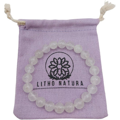 Bracelet Extensible en Pierres Naturelles - Cristal de Roche - Litho Natura