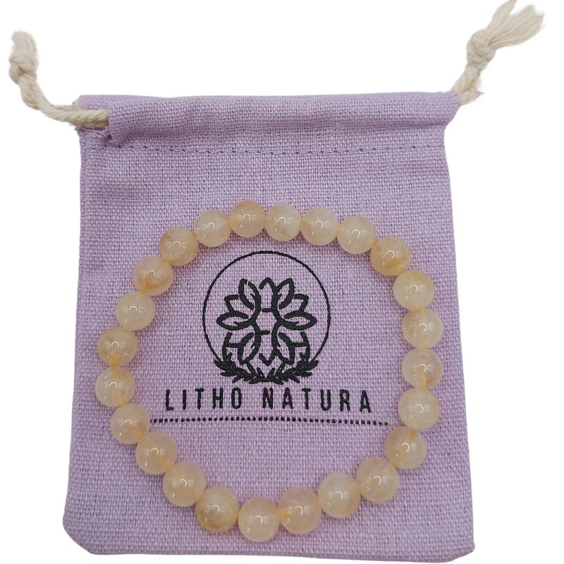 Bracelet Extensible en Pierres Naturelles - Citrine - Litho Natura