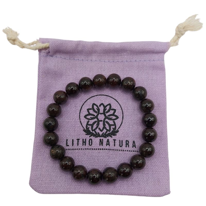 Bracelet Extensible en Pierres Naturelles - Grenat - Litho Natura