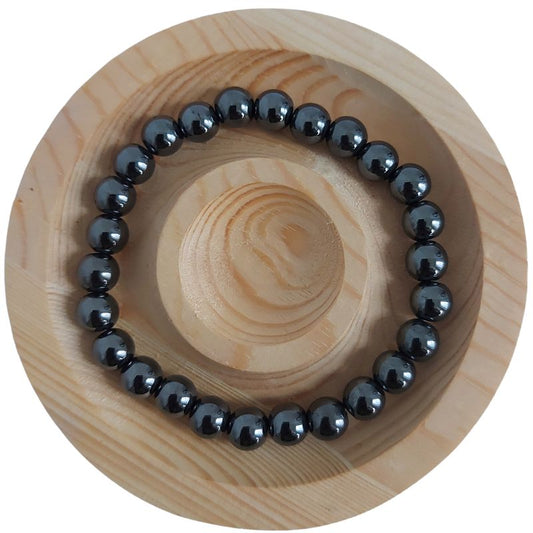 Bracelet Extensible en Pierres Naturelles - Hématite - Litho Natura