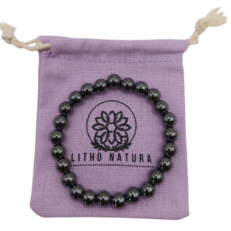 Bracelet Extensible en Pierres Naturelles - Hématite - Litho Natura