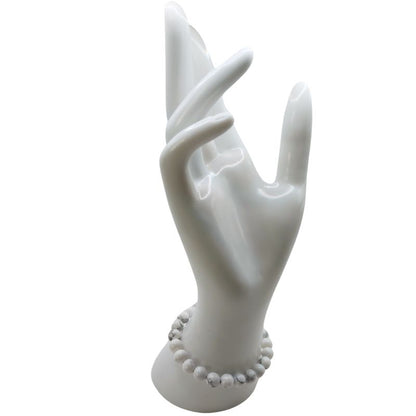 Bracelet Extensible en Pierres Naturelles - Howlite Blanche - Litho Natura