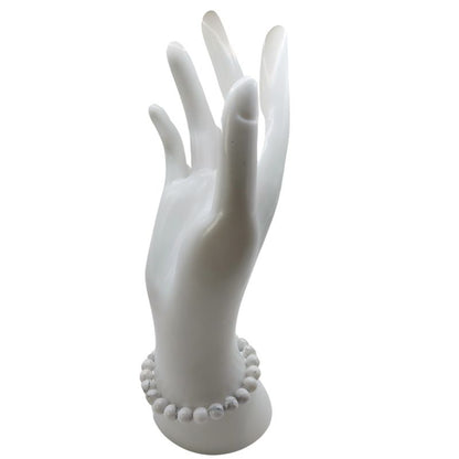 Bracelet Extensible en Pierres Naturelles - Howlite Blanche - Litho Natura