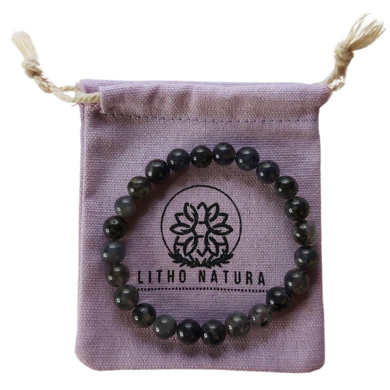 Bracelet Extensible en Pierres Naturelles - Iolite - Litho Natura